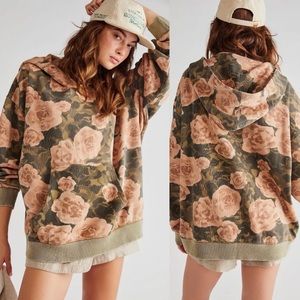 Free People It's A Vibe Printed Hoodie We The Free Floral Earth Combo